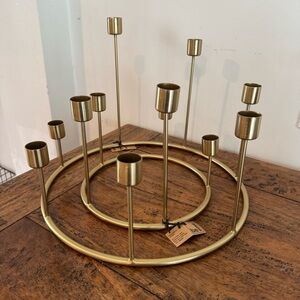 Brass Ring Multi-Holder Candle Circular Centerpiece Taper Funky Retro Handmade